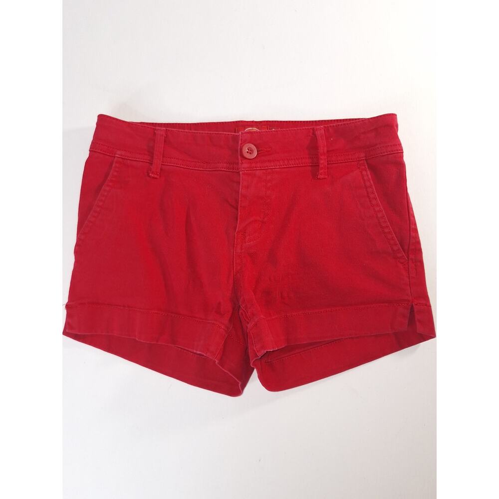 Dickies Red Mini Shorts Size 1 Low Rise Stretch Y2K Hot Girl Summer Festival